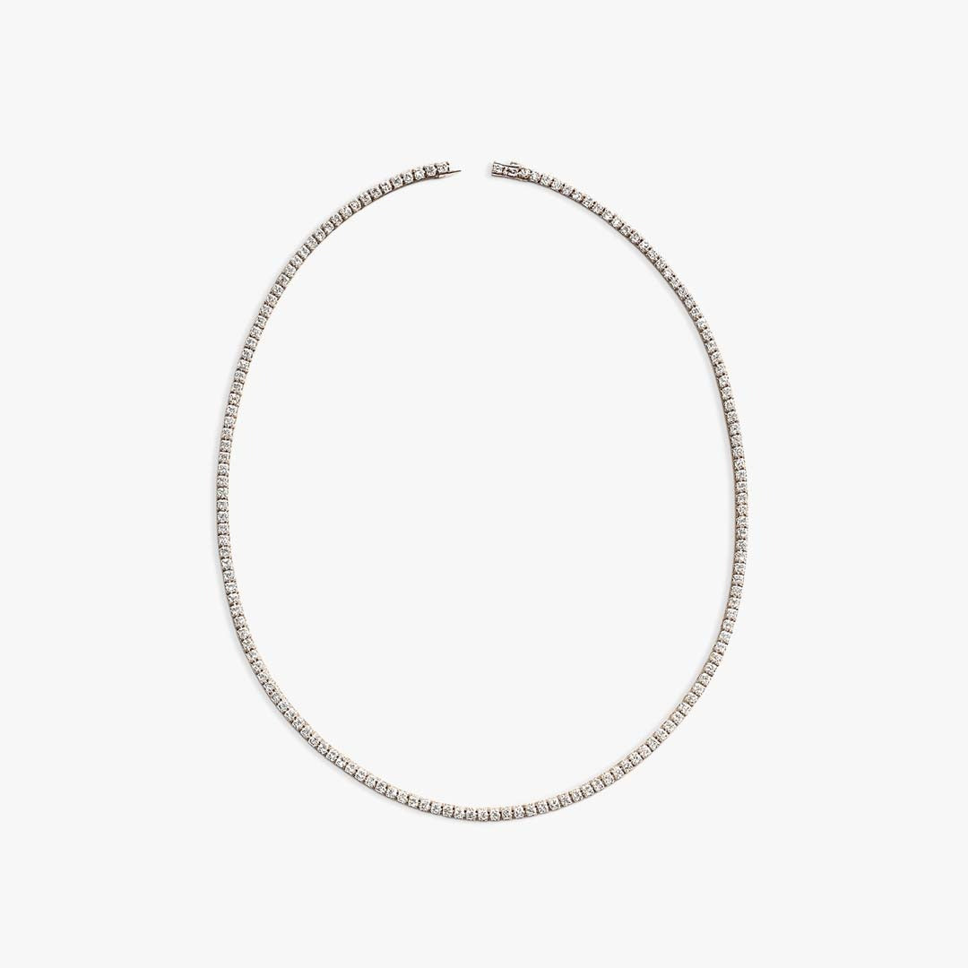 Tennis Necklace in Sterling Silver with 2.5mm Cubic Zirconia